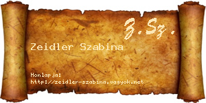 Zeidler Szabina névjegykártya